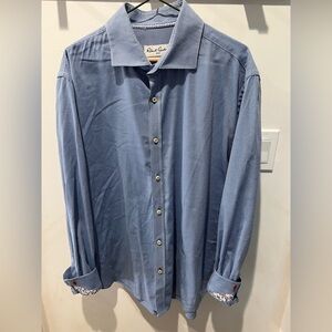 Robert Graham Textured Blue Button-Down Shirt